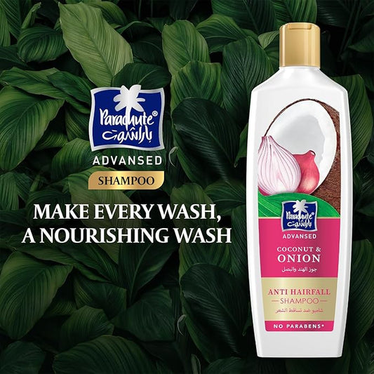Parachute Advansed Anti-Frizz Serum & Onion Shampoo Combo | Frizz-Free, Stronger, Healthier Hair | Pack of 2 | 6.7 Fl oz + 11.4 Fl oz