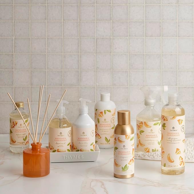 Thymes Moisturizing Hand Lotion for Dry Skin - Moisturizer for Beauty and Personal Care - Luxury Hand Lotion for Women & Men with Shea Butter & Aloe Vera (Mandarin Coriander, 9 fl oz)