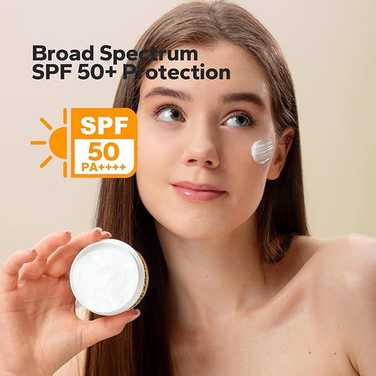 Beef Tallow Sunscreen (4.2 Oz), Tallow Sun Screen Waterproof, Reef Safe Sunscreen SPF 50, Travel Size Moisturizing Sunblock for Face & Body, Natural SunScreens, Non-Greasy & Fragrance-Free