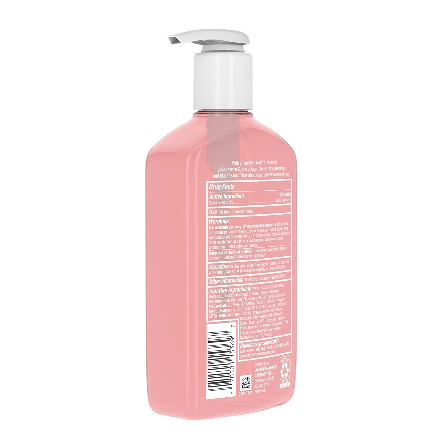 Oil-Free Acne Face Wash with Salicylic Acid & Vitamin C – Pink Grapefruit Pore Cleanser & Facial Wash for Acne-Prone Skin, 9.1 Fl. Oz 🍊✨