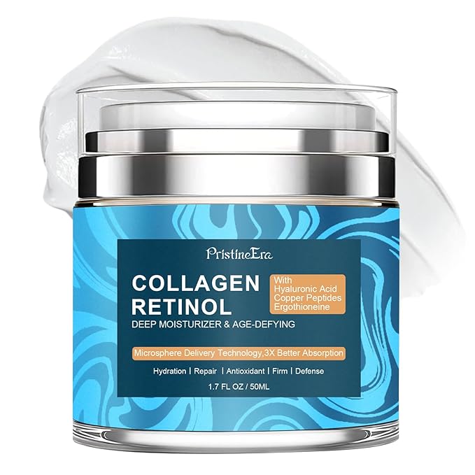 Collagen Retinol Hyaluronic Acid Cream, Anti-Aging Face Moisturizer for Face, Firming Skin Care Neck & Décolleté, Daily Moisturizer Face Cream Day & Night - 1.7 fl.oz.