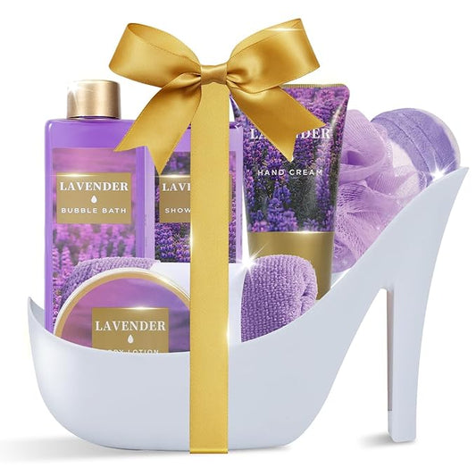 Gifts for Women Spa Gift Basket for Mom, Bath Gift Set for Bubble Bath, with Shower Gel, Shea Butter and Body Lotion, Anniversary Christmas Basket Gifts for Women, Mom, Wife