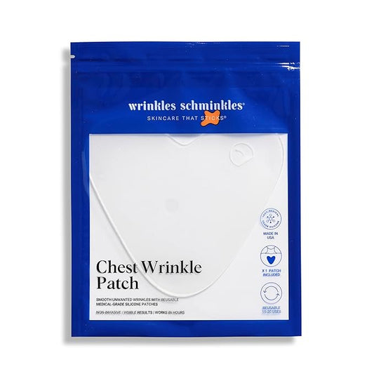Wrinkles Schminkles Chest Wrinkle Patch - Reusable Silicone Smoothing Pads for Cleavage & Body, Reduce Wrinkles & Stretch Marks, Sensitive Formulated, Secret to Radiant Skin (1 Pack)