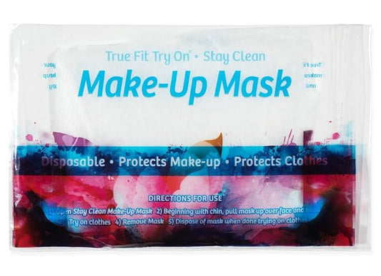 True Fit Try On Makeup Mask - Disposable Cosmetic Mask - Protects Face and Hair - 25 Count (Pack of 1)