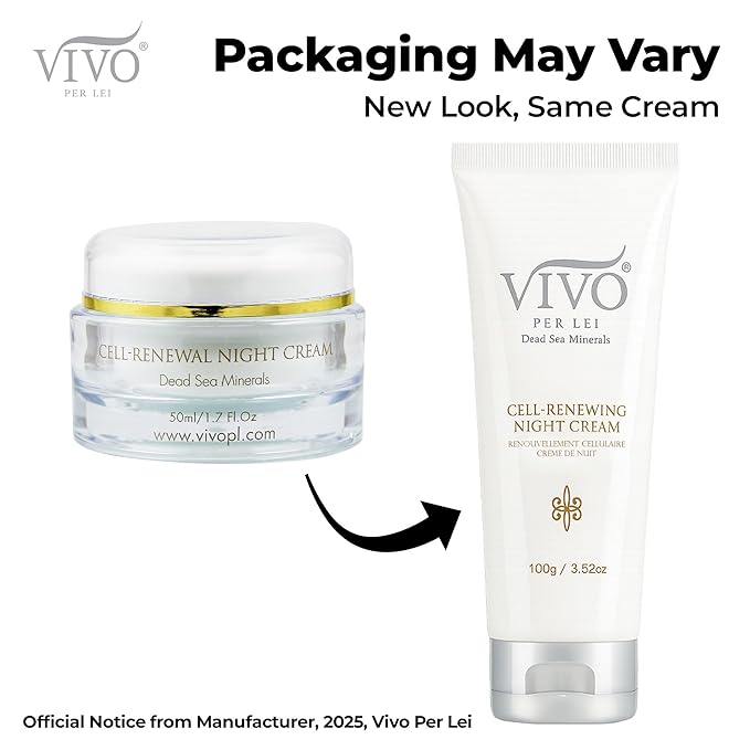 Vivo Per Lei Dead Sea Night Cream - Moisturizing Night Cream for Face - 3.52 Oz