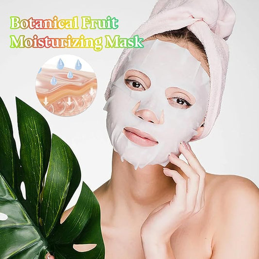 10PCS Hydrating Face Masks,Moisturizing Facial Masks for Women and Men,Fruit Overnight Facial Sheet Mask,Lightweight and Non-greasy Face Sheet Mask for All Skin Type 06
