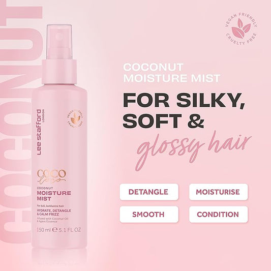Lee Stafford Leave In Detangler Spray | Coco Loco Collection - Leave-In Conditioning Treatment Mist for Maximum Moisture, Hydrated, Detangles and Calms Frizz, Coconut Scented, 5.2 Fl Oz