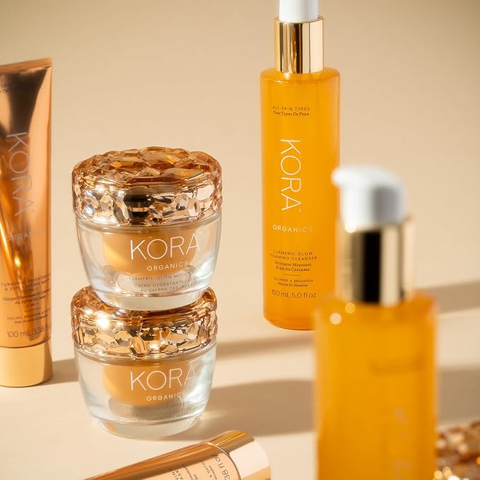 KORA Organics Turmeric Glow Moisturizer, Hydrate and Illuminate, Certified Organic, Cruelty Free, Refillable, 1.69 fl oz