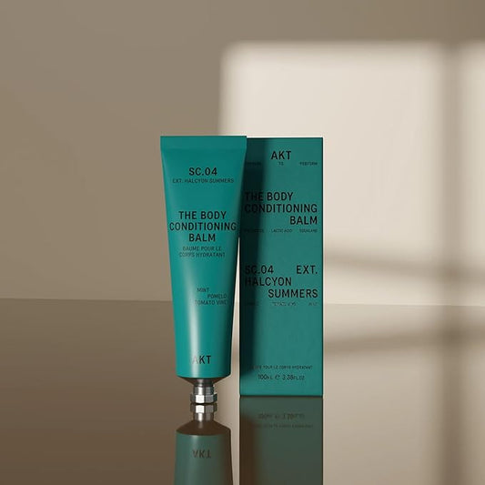Akt The Body Conditioning Balm 3.4 Fl Oz, Firming Body Cream, Hydrating Balm with Olive Squalane & Lactic Acid, Vegan Moisturizer, Plastic Free, Sc.04 Halcyon Summers, All Genders