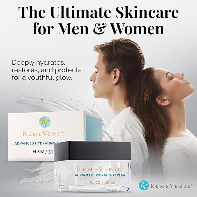 RemeVerse Advanced Hydrating Crème - Face Moisturizer with Hyaluronic Acid, Peptides & Vitamins - Ultra Hydration for All Skin Types - Long-Lasting Moisture & Nourishing Facial Cream for Women & Men