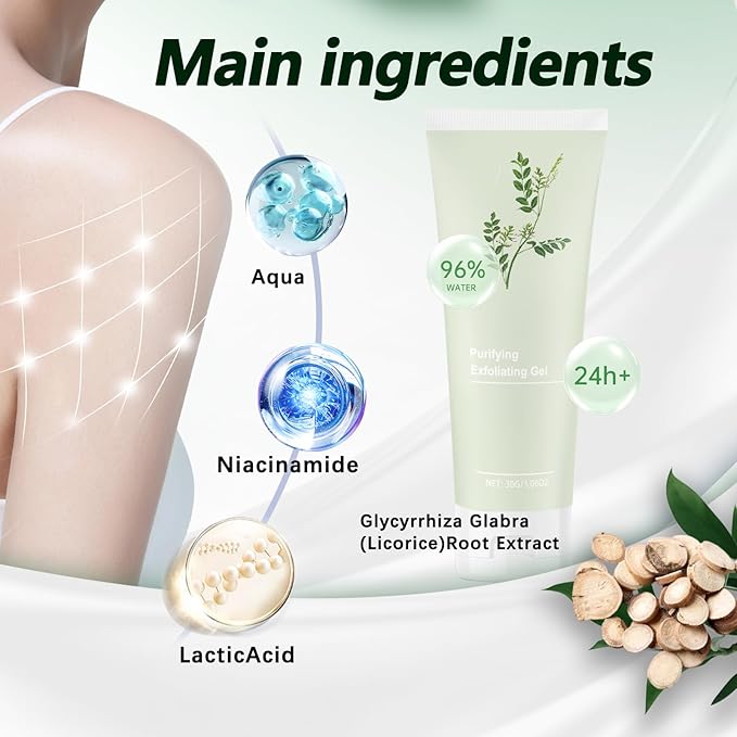 Purifying Exfoliating Gel, 2PCS Deep Cleansing Face and Body Exfoliating Scrub Gel, Advanced Purifying Exfoliatings Moisturizing Scrub for All Skin Types