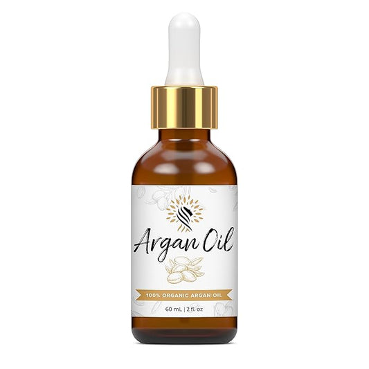 Argan Cosmetics 100% Pure Organic Moroccan Argan Oil for Hair, Skin, Nails, Cuticles, Face & Beards - Cold Pressed, Unscented - Filtered Through Cotton & Charcoal - All Natural Moisturizer - 2 Fl Oz