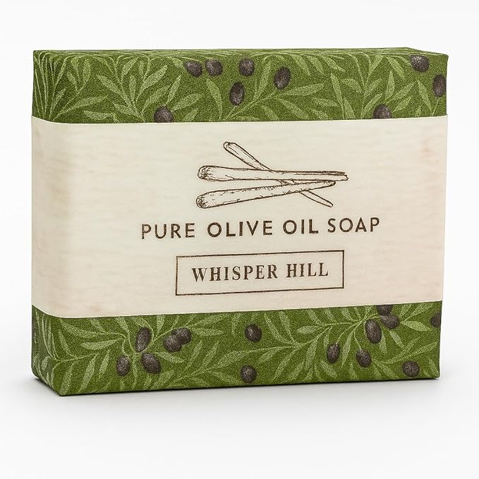 WHISPER HILL Lemongrass Olive Oil Soap – Handcrafted in Vermont Since 1997 – Invigorating Natural Bar – 3.8 oz