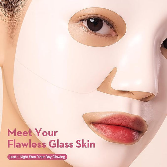 Korean Overnight Collagen Face Mask: 35gx4ea Hydrating Elasticity Lifting Firming, Face Masks Skincare for Glow Glass Skin Beauty, Night Sleep Facial Sheet Mask for Home Travel Women Teens Girls