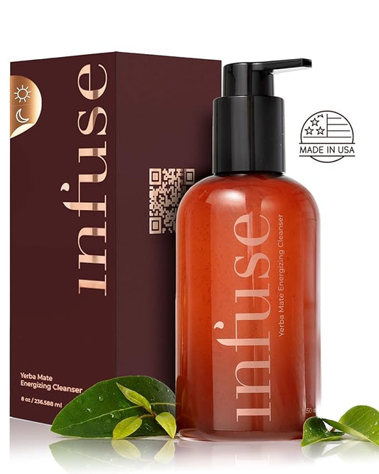Infuse Hydrating Face Wash for Women – Antioxidant Gentle Face Cleanser Infused with Yerba Mate & Peptides – Unscented, Sensitive Skin Cleanser, 150ml