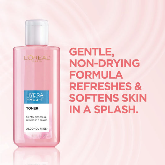 💦 L'Oreal Paris Hydrafresh Face Toner – Pro-Vitamin B5 for Smooth & Bright Skin (2 Count)