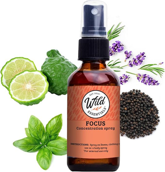 Wild Essentials All Natural Essential Oil Sprays, 2 Ounce, 60ml, Organic Witch Hazel, Aromatherapy, Made in USA