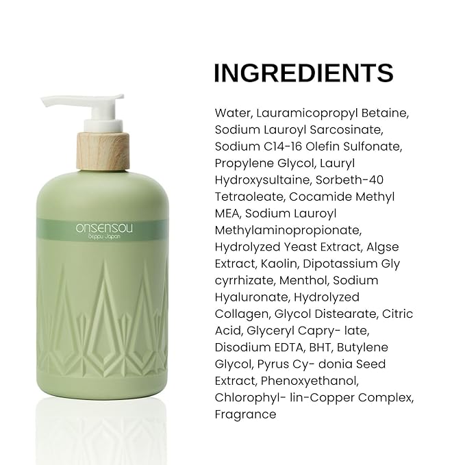 Moisturizing Body Wash for Sensitive Skin Women & Men, Full Body Washes with Hot Spring Yeast, Green Algae & Kaolin from Japan, Natural Body Wash, Daily Use, 2EA, Each 10.1 Fl Oz