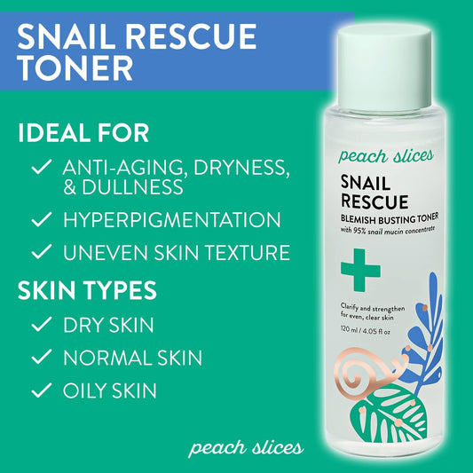 Snail Rescue Blemish Toner – 95% Snail Mucin, 4.05 oz 🐌✨