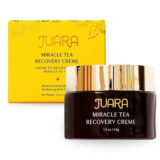 Juara Miracle Tea Recovery Creme - Anti Aging Face Moisturizer with Bio-Retinol - Sensitive Skin Face Cream for Wrinkles & Fine Lines - Firming Day & Night Cream with Fermented Black Tea - 1.5 oz