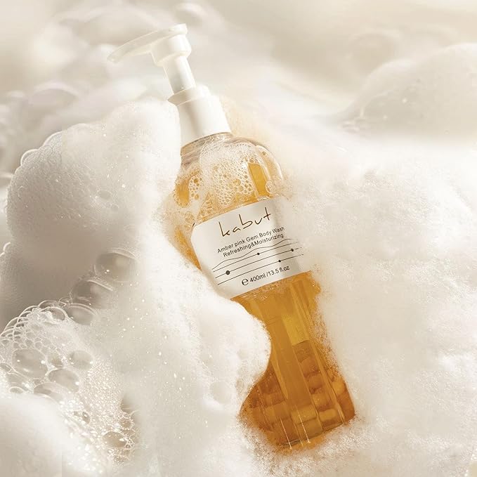Pearl Extract Body Wash, Amber Powder Infused, Plant-Based Natural Formula for Daily Cleansing, Gentle Hydrating Shower Gel, 400ml