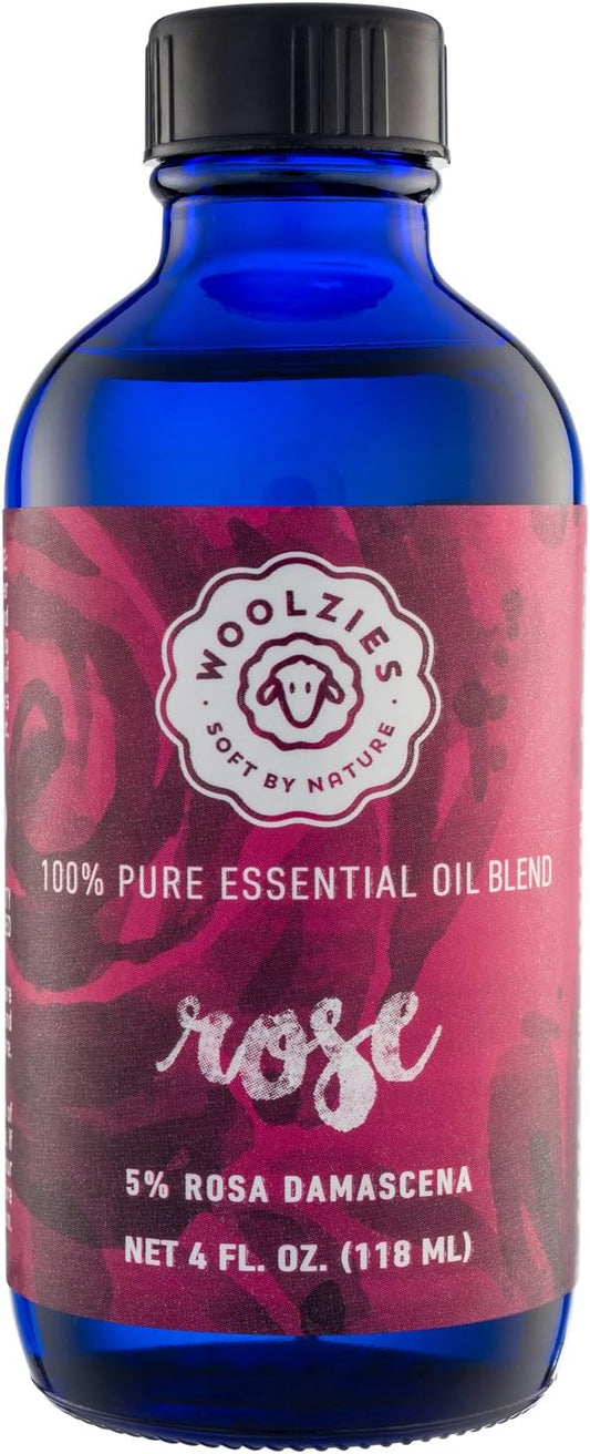 Woolzies Best Natural Rose Essential Oil Blend 4 Oz - Therapeutic & Premium Graded Aromatherapy Oil - Most Popular for Relaxation, & Skin Use - for Diffusion & Topical Use