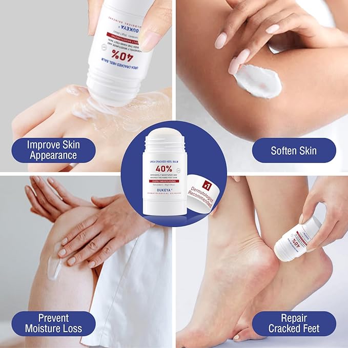 OUKEYA Urea Cream Stick 40 Percent,Heel Balm,Hand Cream and Foot Cream for Dry Cracked,Cracked Heel Treatment,Avoid Frostbite,40 Percent Urea Lotion for Feet Maximum Strength