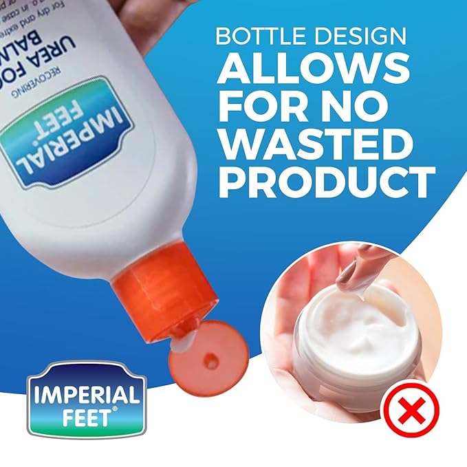 Imperial Feet Urea Foot Balm - Natural Urea Cream for Foot Care, Cracked Heel Repair, Rough Skin, Dryness, Calluses - Cleansing, Exfoliant - Wild Herb Extract - 5.07oz