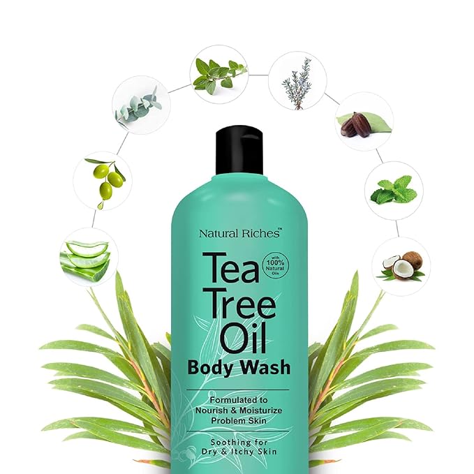 Natural Riches Tea Tree Oil Body Wash, 2x16 fl oz - Soothing, Calming, and Hydrating for Normal, Combination, Sensitive, Oily, and Dry sensitive skin bodywash