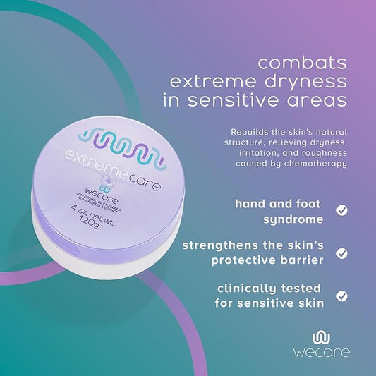 WeCare Extremecare Super Moisturizer for Sensitive and Dry Skin - Chemo Support Cream - Dermatological Care for Oncology Patients - Radiation Relief and Comfort - 4.23 oz
