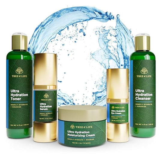 Tree of Life Beauty Ultimate Skin Care Set, Brightening, Firming, Hydrating, Moisturizing, Brightening, Complete Face Care Regimen - Ultra Hydration Collection 5pack