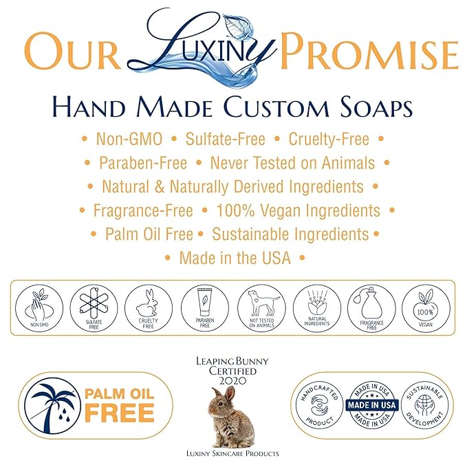 Natural Soap Bar, Luxiny Patchouli Scrub Handmade Body Soap and Bath Soap Bar is a Palm Oil Free Moisturizing Vegan Castile Soap with Essential Oil for All Skin Types Including Sensitive Skin (Single)