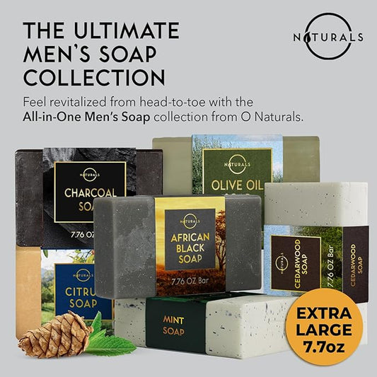 O NATURALS 2-Pack Organic Soap Bar 4oz each Set - 100% Vegan Cold Process Body Wash Scented Premium Essential Handmade Soap - Natural Soaps for Men Women, Face, Body - Citrus Bar Soap