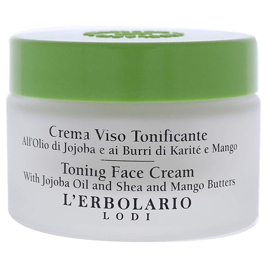 L'Erbolario Toning Face Cream - Face Moisturizer with Jojoba Oil, Shea Butter - Nourishing Day and Night Facial Moisturizer for All Skin Type - 1.6 oz