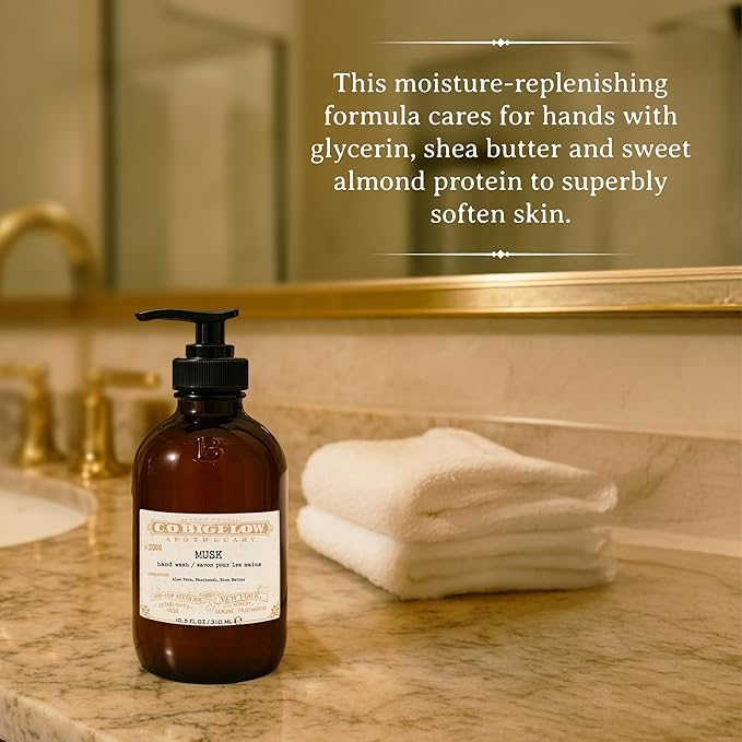C.O. Bigelow Musk Hand Wash, Iconic Collection Liquid Hand Soap with Shea Butter, Glycerin, Aloe Vera, 10.5 Fl Oz