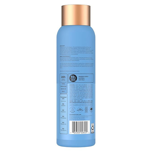SheaMoisture Manuka Honey Oatmeal Body Wash Smooth & Exfoliating Smooth and Exfoliating body wash for 24H Visible Moisture for Healthy, Glowing Skin 18 oz