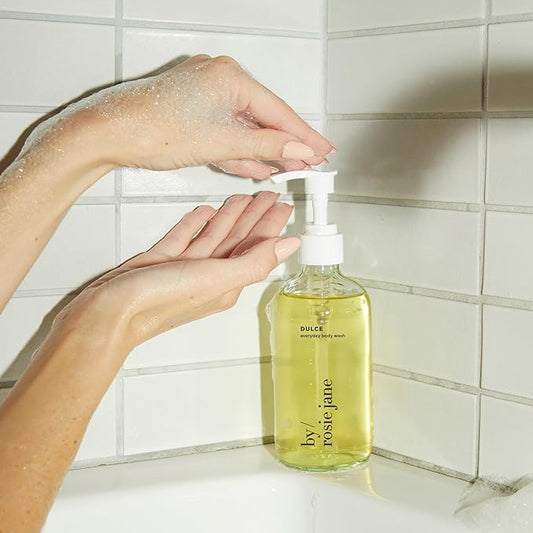 By Rosie Jane Everyday Body Wash (Dulce) - Hydrating Body Wash Made with Organic White Tea Extract & Cocoa Extract - Repairs Skin Elasticity & Collagen - Vegan & Non-Toxic (8 Fl Oz)