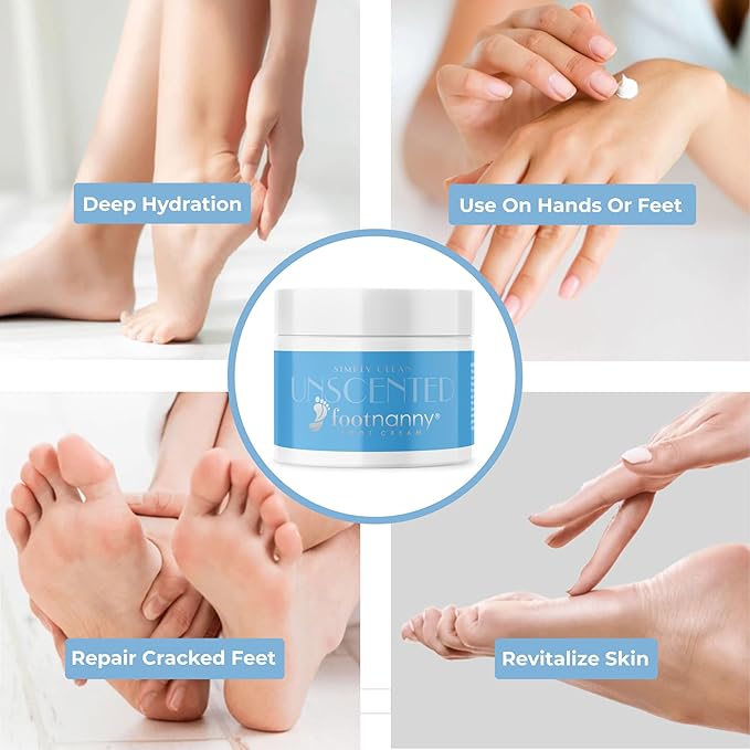 Footnanny - Unscented Foot Cream - Soothes Cracked Heels and Dead Skin with an Old Fashion, Invigorating Formula
