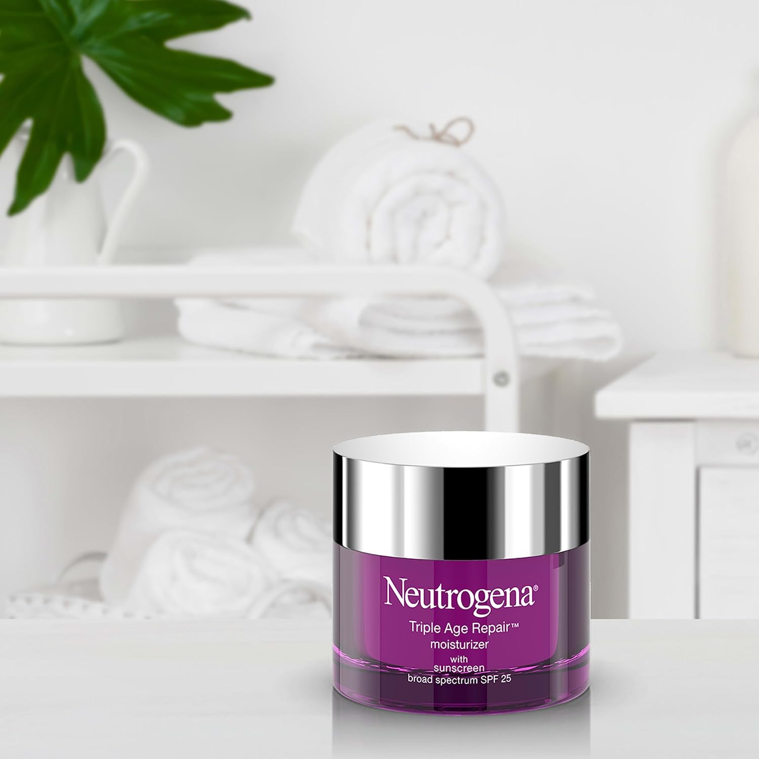 Triple Age Repair Anti-Aging Face Moisturizer with SPF 25 – Firming Day Cream for Wrinkles, Dark Spots & Dry Skin – Neck & Face Lotion with Glycerin & Shea Butter – 1.7 oz