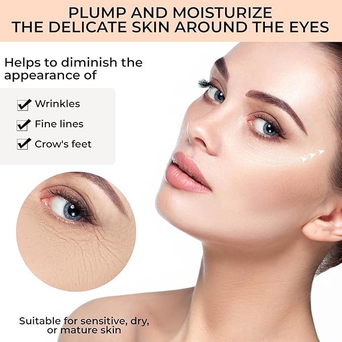 BIOCHEM Cyclopeptide-5 Anti-Aging Eye Contour Ampoule – Firming & Hydrating Serum with Hyaluronic Acid, Under-Eye Treatment, Reduces Bags, Fine Lines & Crow’s Feet – 1.01 fl. oz / 30 mL