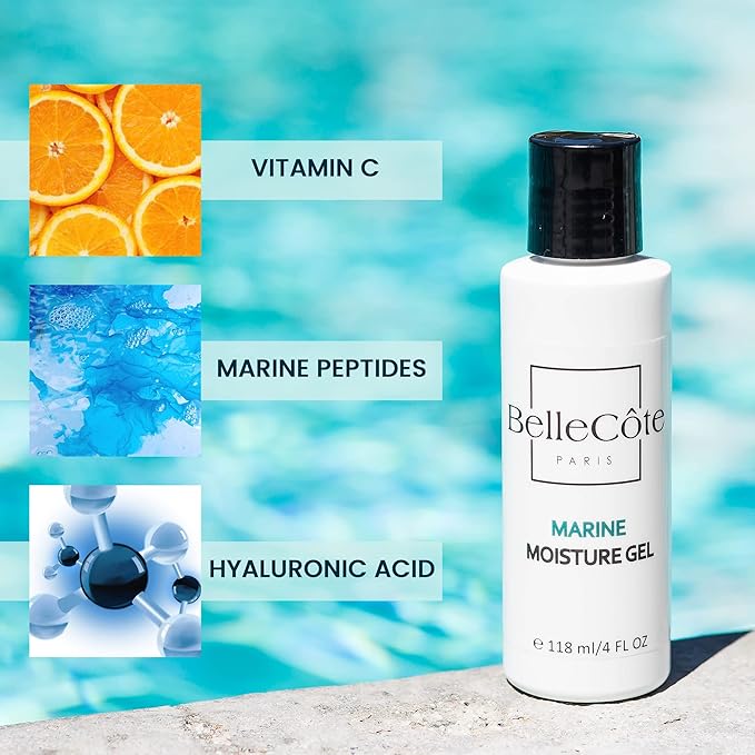 Vitamin C Face Moisturizer Gel – Lightweight Gel Moisturizer for Women with Marine Collagen – Hydrating Facial Moisturizer for Oily Skin, Pores, Wrinkles & Rosacea Treatment – 4oz