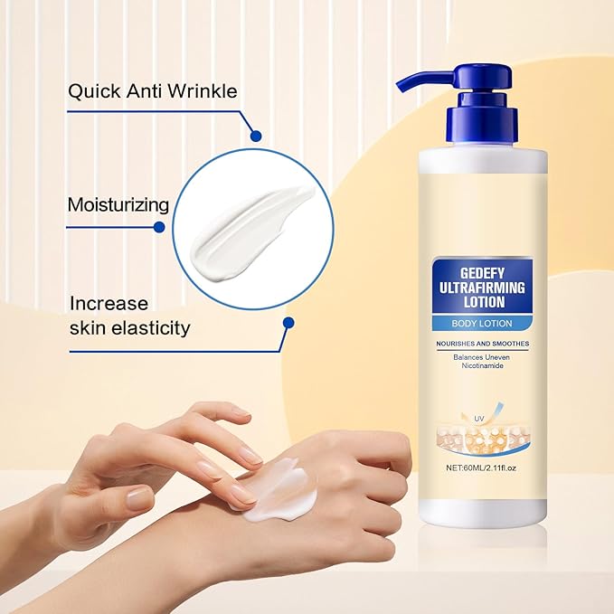 Lucksun Firming Body Lotion 60ml - Niacinamide, Hyaluronic Acid & Collagen for Elasticity, Deep Hydration with Shea Butter & Centella Asiatica Extract