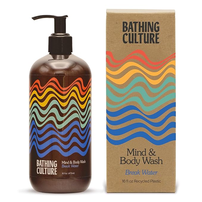 Bathing Culture, Mind + Body Wash, 16oz, Break Water (Recycled Plastic)