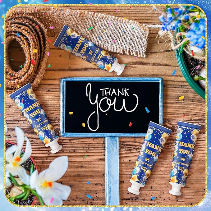 Leelosp 50 Pack We Appreciate You Gifts Bulk 2025 Thank You Hand Cream Gift Set, Travel Size Mini Hand Lotion for Staff Team Employee Appreciation Party Supplies