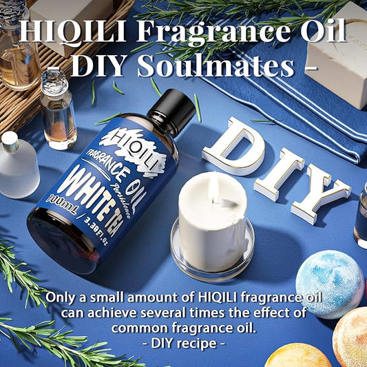 HIQILI White Tea Essential Oil - Pure Elegant Fragrance Oil for Diffuser, Candle Soap Perfume Lotion Shampoo Making, 3.38 Fl Oz Halloween Thanksgiving Gift