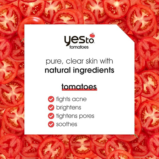 Yes To Tomatoes Clear Skin Acne Fighting Facial Wipes, Acne Prone Skin + Helps Control Oil + Salicylic Acid + 95% Natural Ingredients, 30 Count (Pack of 2)