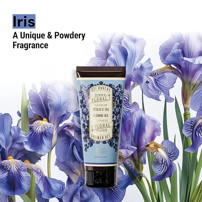 Panier des Sens – Blooming Iris Moisturizing Body Wash for Women & Men - Gentle Shower Gel 95% Natural Ingredients for Normal, Sensitive Skin - Body Care Made in France, SLS Free, Vegan -6.8 Floz
