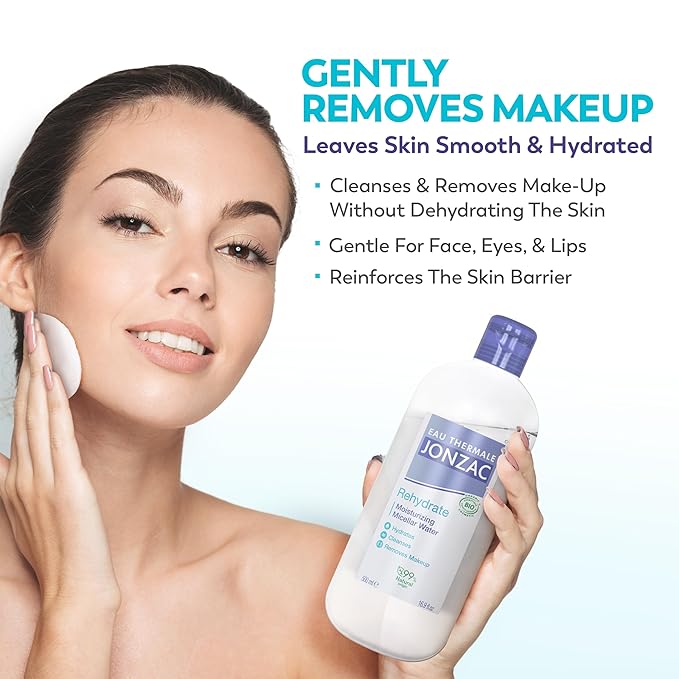 99% Organic Micellar Water - Natural Eye & Face Makeup Remover - Hydrating With Thermal Spring Water - For Sensitive Skin - Non-Toxic - Agua Micelar Orgánica - 16.9 Fl Oz