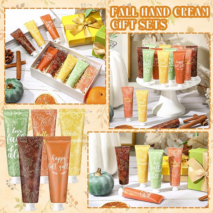 10 Pcs Fall Hand Cream Bulk, Mini Pumpkin Lotion, 30ml Natural Botanical Fragrance Fall Lotion for Chapped Hands, Thanksgiving Favors, Employee Gifts, Baby Shower, Travel, Work, Team, Staff