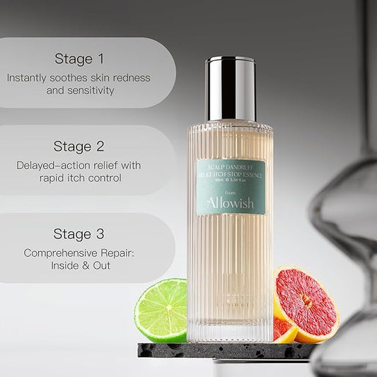Lemon Grapefruit Scalp Serum 95ml | Dandruff & Itch Relief | Zinc Ferment Strengthen Barrier | Plant-Based Refreshing Treatment、Scalp Serum for Itchy Dry Scalp for Women